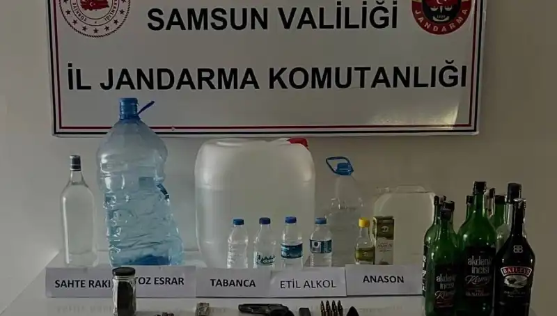 Samsun'da Şok Eden Sahte İçki Operasyonu: Litrelerce İçki Ele Geçirildi!